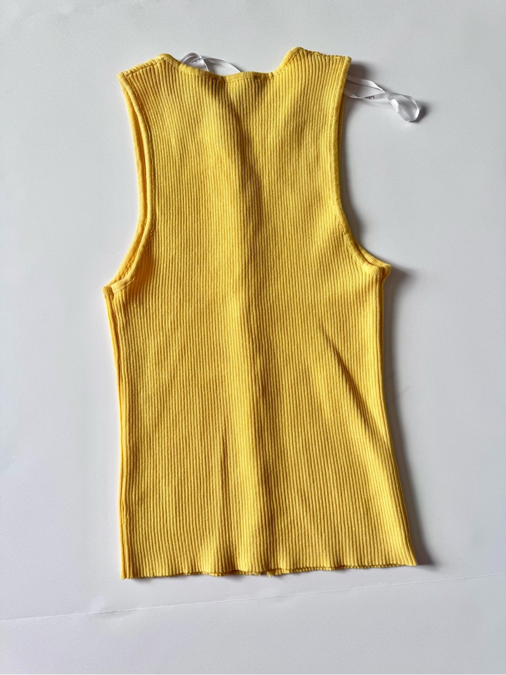 Lulu's Sunlit Ribbed Button Tank - Pale Yellow - Picture 5 of 8